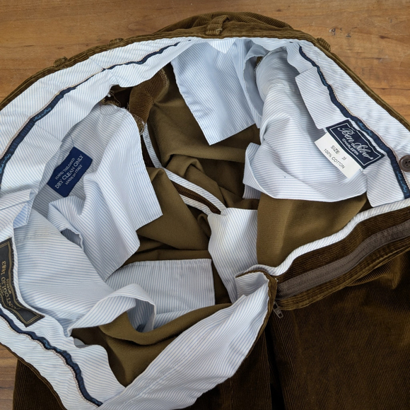 Men's Ben Silver Pontoglio 1883 Brown Corduroy Pants - Picture 5 of 7